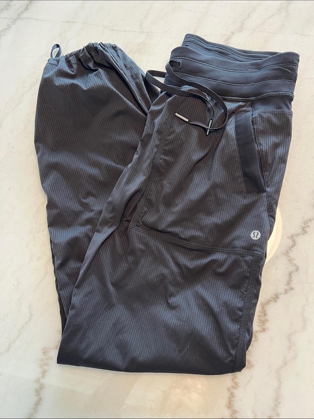 lululemon athletica Black Ribbed Track Joggers